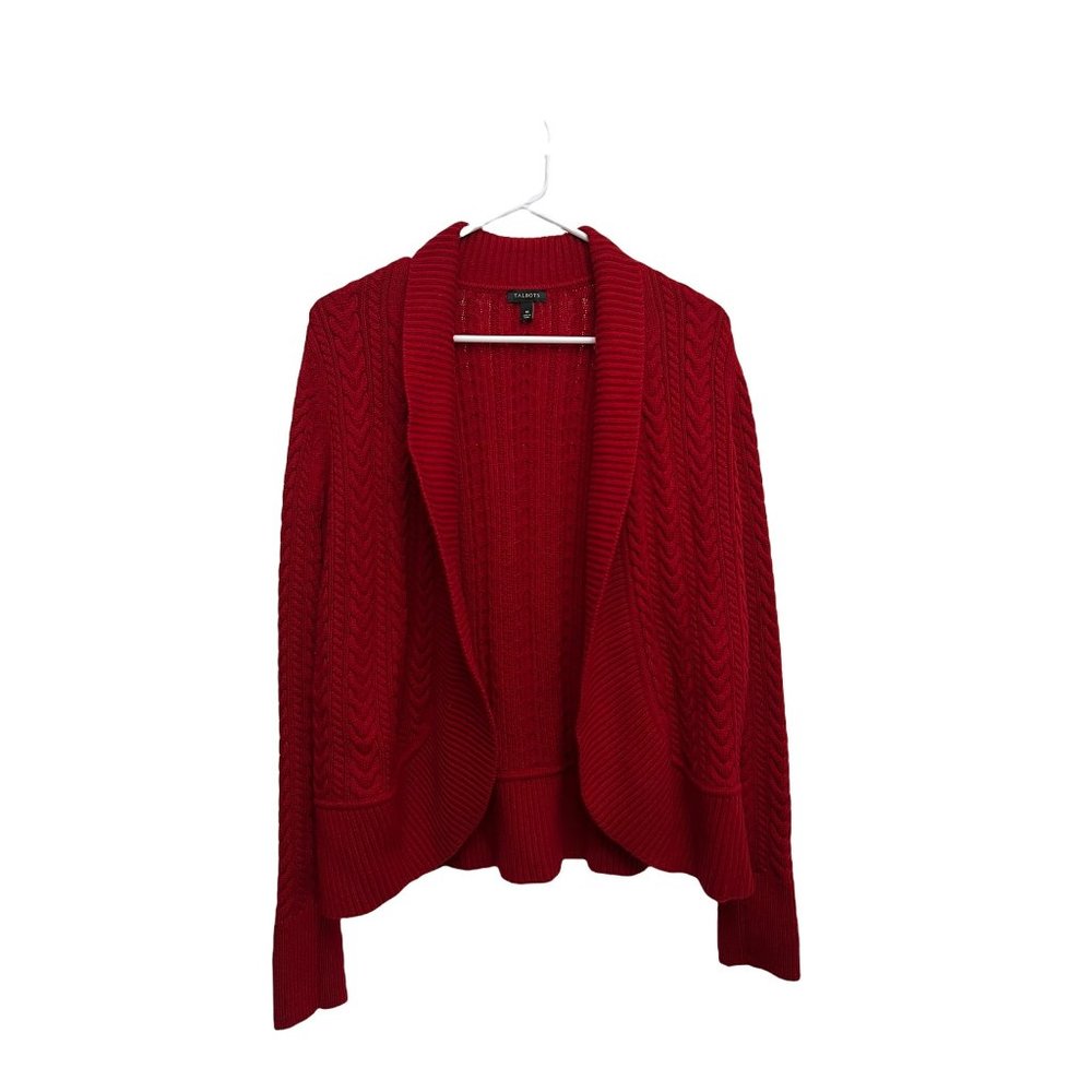 Talbots Open Cardigan Size: Medium Color: Red - image 2